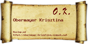 Obermayer Krisztina névjegykártya